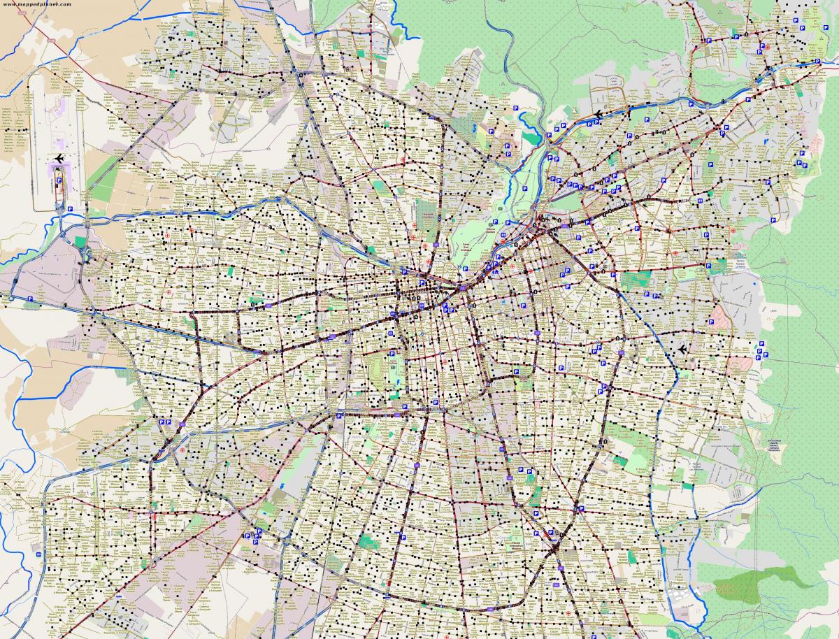 kartta kaupungin santiago Chile