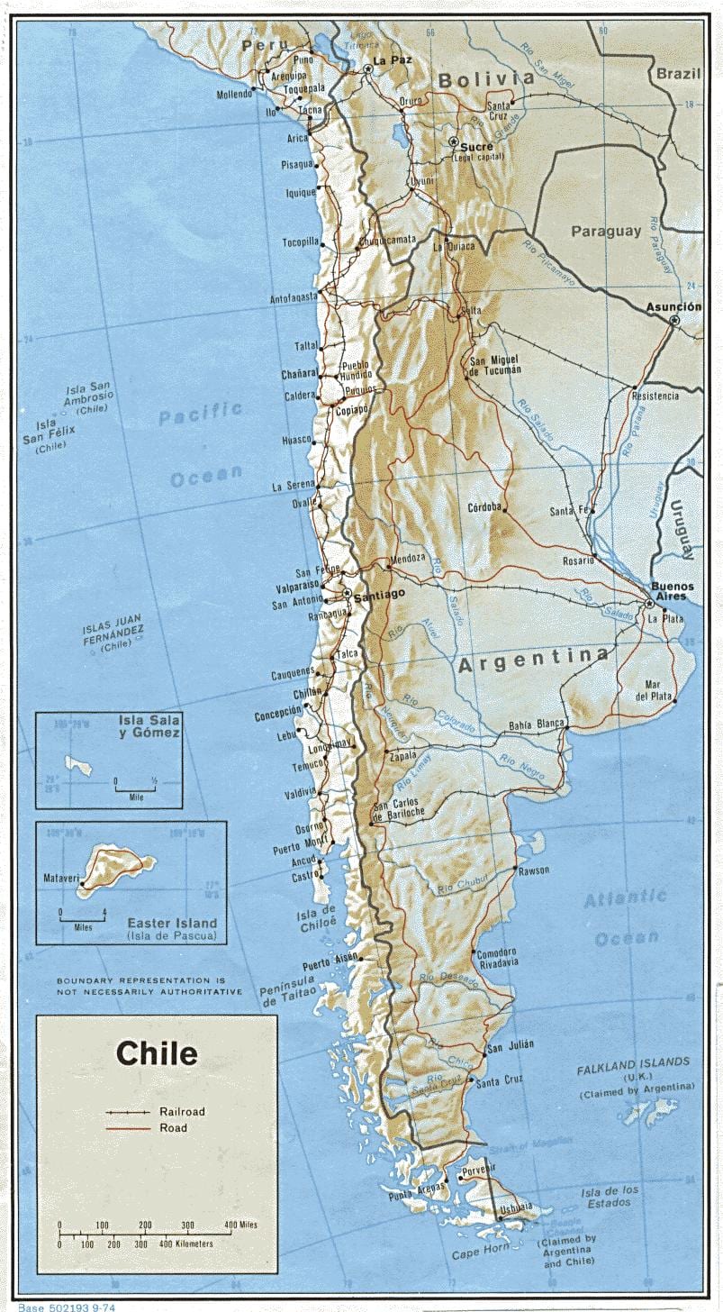 Chile railway kartta