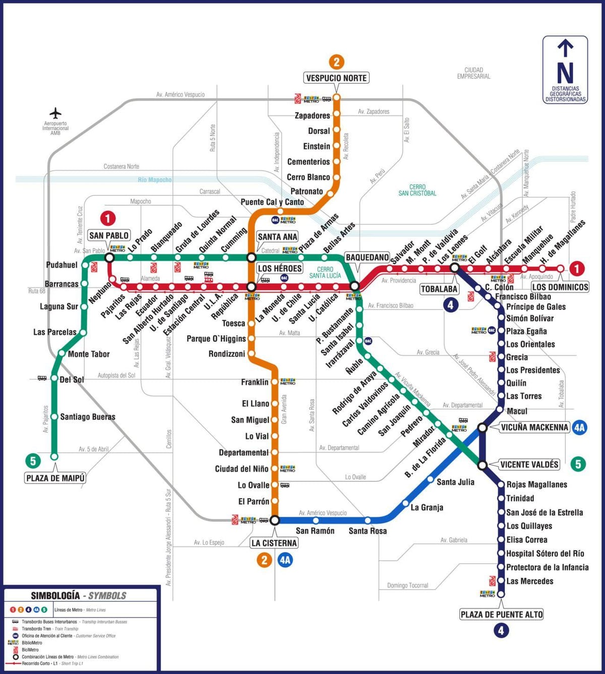 Kartta Chile metro