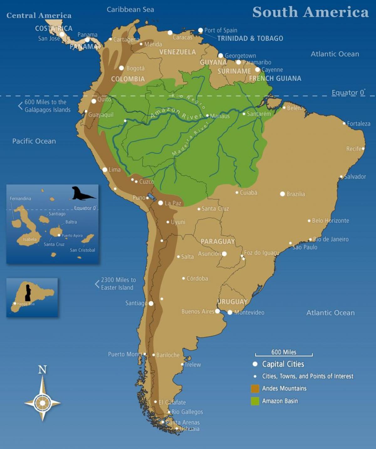 Chilen andien vuoristossa kartta - Kartta Chilen andien vuoristossa  (Etelä-Amerikka - Amerikka)