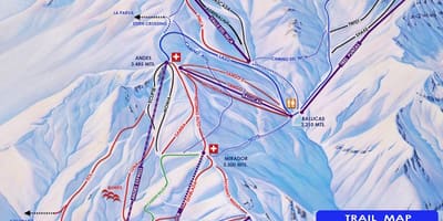 Kartta Chile ski resorts