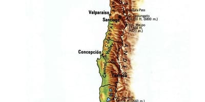 Kartta topografinen Chile