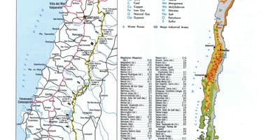 Kartta Chilen luonnonvaroihin 